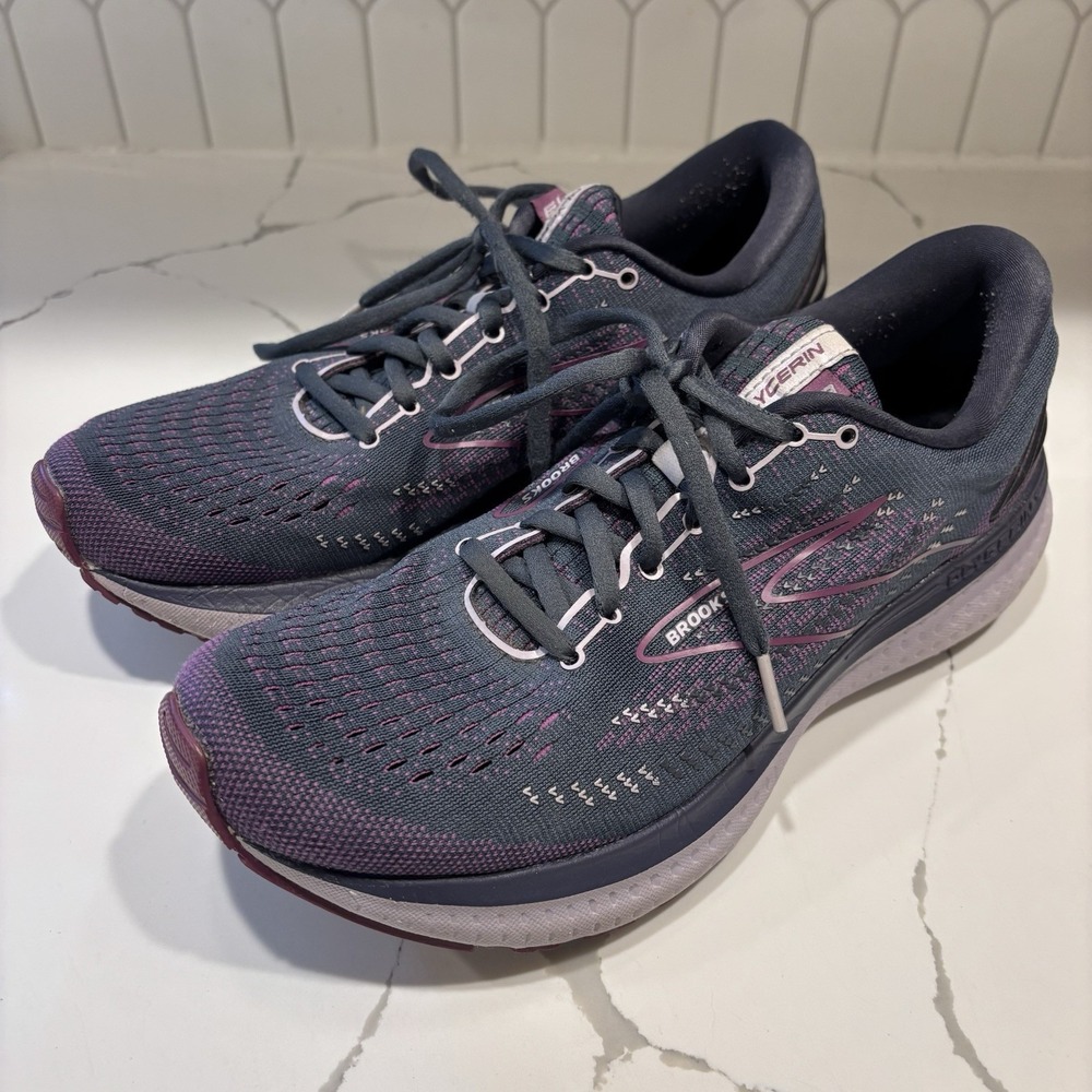 Brooks Glycerin 19 Womens 10.5 Purple/Gray Athletic Running Shoes Sneakers GUC